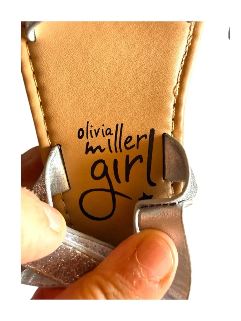 Olivia Miller Girl Baby Silver Sparkle. Size 5